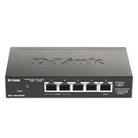 სვიჩი D-Link DGS-1100-05PDV2/A1A, 5-Port Gigabit, POE + Switch, Black